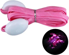1 Pair LED Light Up Shoelaces for Night Running, Party, Mutlicolor Lighting Shoe Laces Glow Shoe Laces for Sneaker Pink