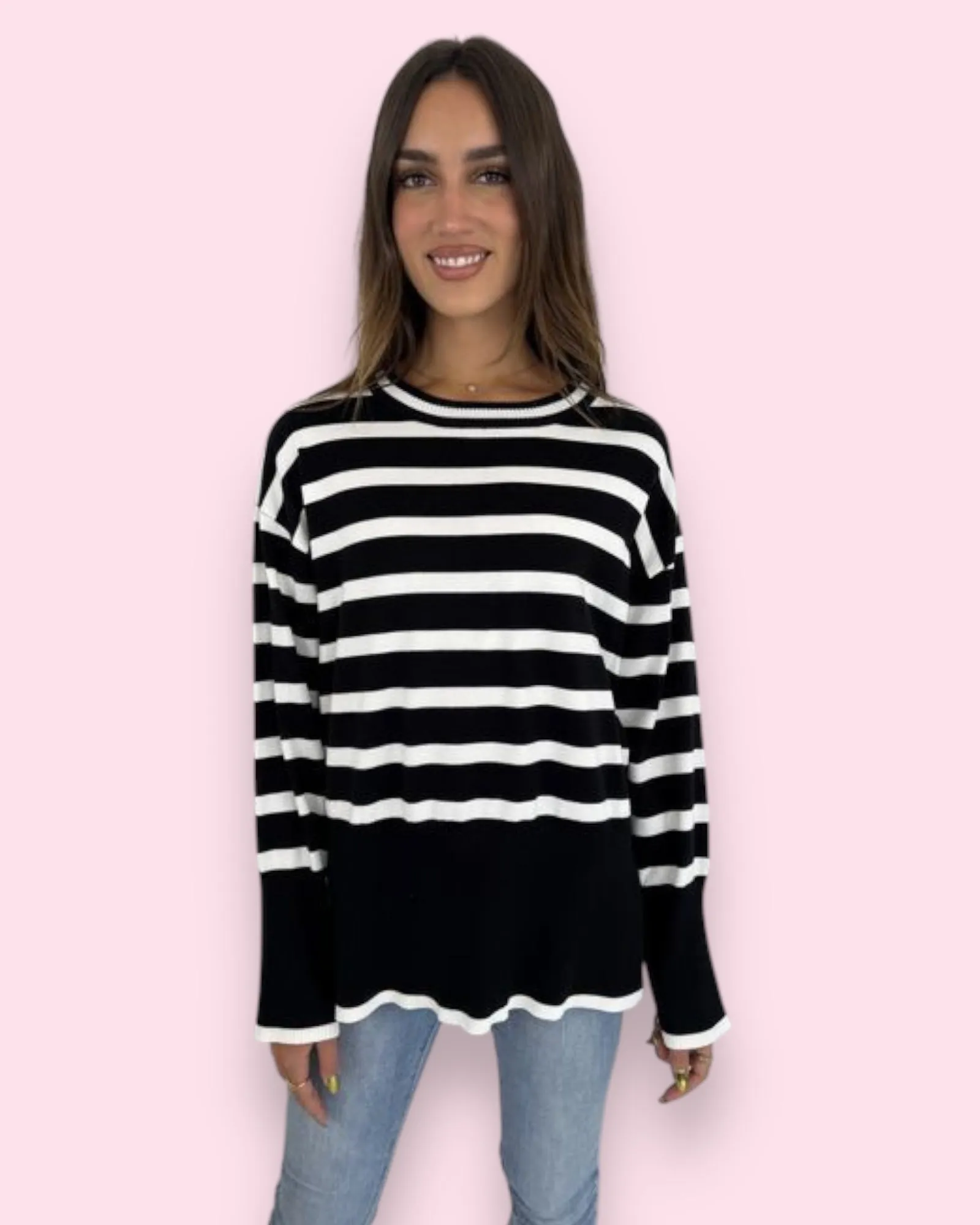 Azariah Striped Knit - Black