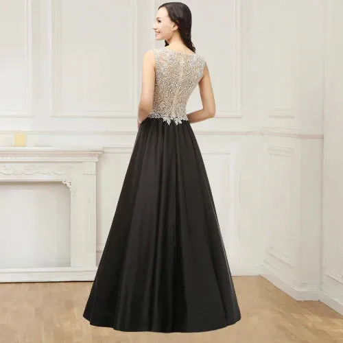 Beading Evening Dresses Bodice Floor Length Prom Dresses