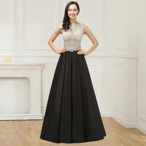 Beading Evening Dresses Bodice Floor Length Prom Dresses