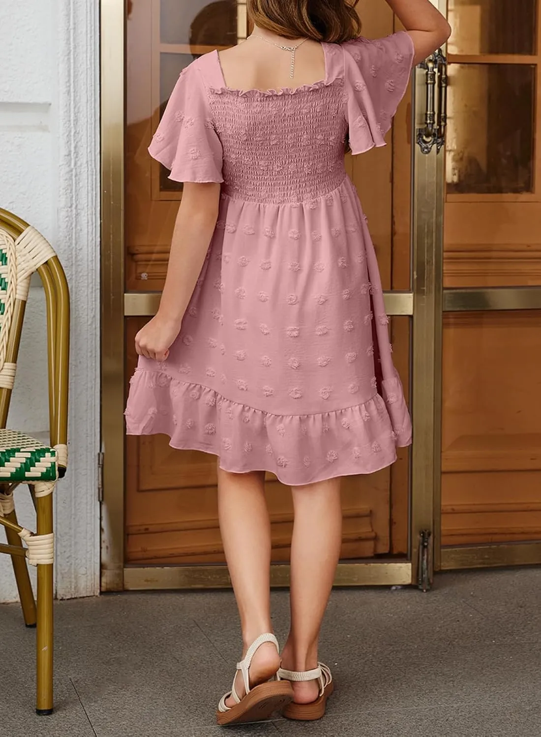 blibean Tween Girls 2025 Summer Dresses Kids Polka Dot Dress Size 6-15 Years