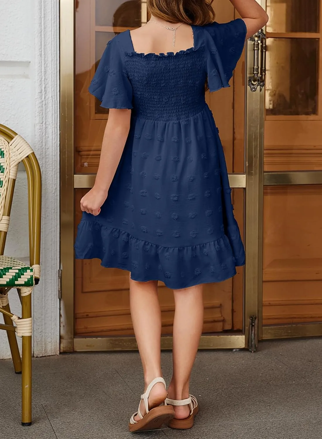 blibean Tween Girls 2025 Summer Dresses Kids Polka Dot Dress Size 6-15 Years