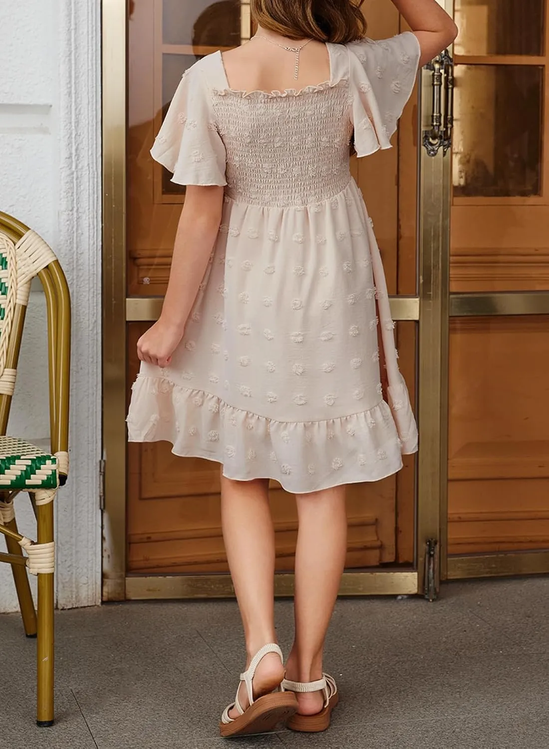 blibean Tween Girls 2025 Summer Dresses Kids Polka Dot Dress Size 6-15 Years