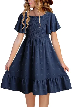blibean Tween Girls 2025 Summer Dresses Kids Polka Dot Dress Size 6-15 Years