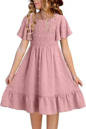 blibean Tween Girls 2025 Summer Dresses Kids Polka Dot Dress Size 6-15 Years