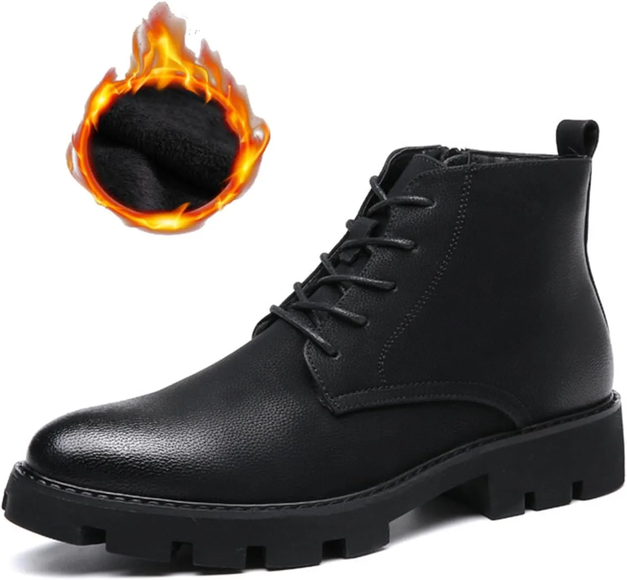 Men's Casual Boots Leather with Zipper Chukka Ankle Boots Classic Fashion Dress Boots for Men