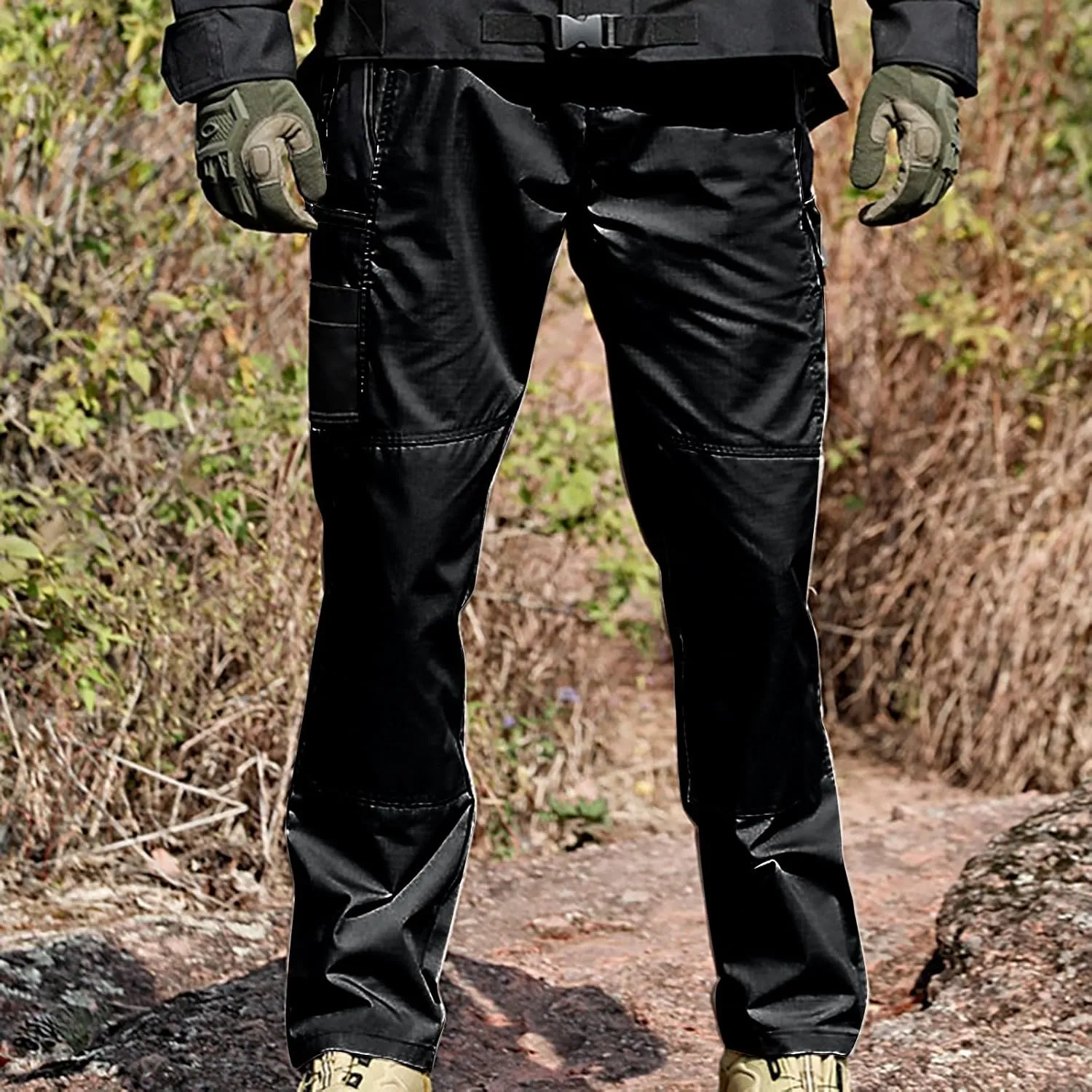 Mens Flex Ripstop Tactical Pants Water Resistant Stretch Military Combat Cargo Pants Multi Pockets Hiking Work Pants