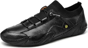 Men's Loafers, Vintage Leather, Casual Oxfords, Handmade, Comfortable, Walking, Business, Work, Office Dresses, Non-Slip Outdoor, Summer Driving, Round Toe, Slip-in Shoes, Wide Fit