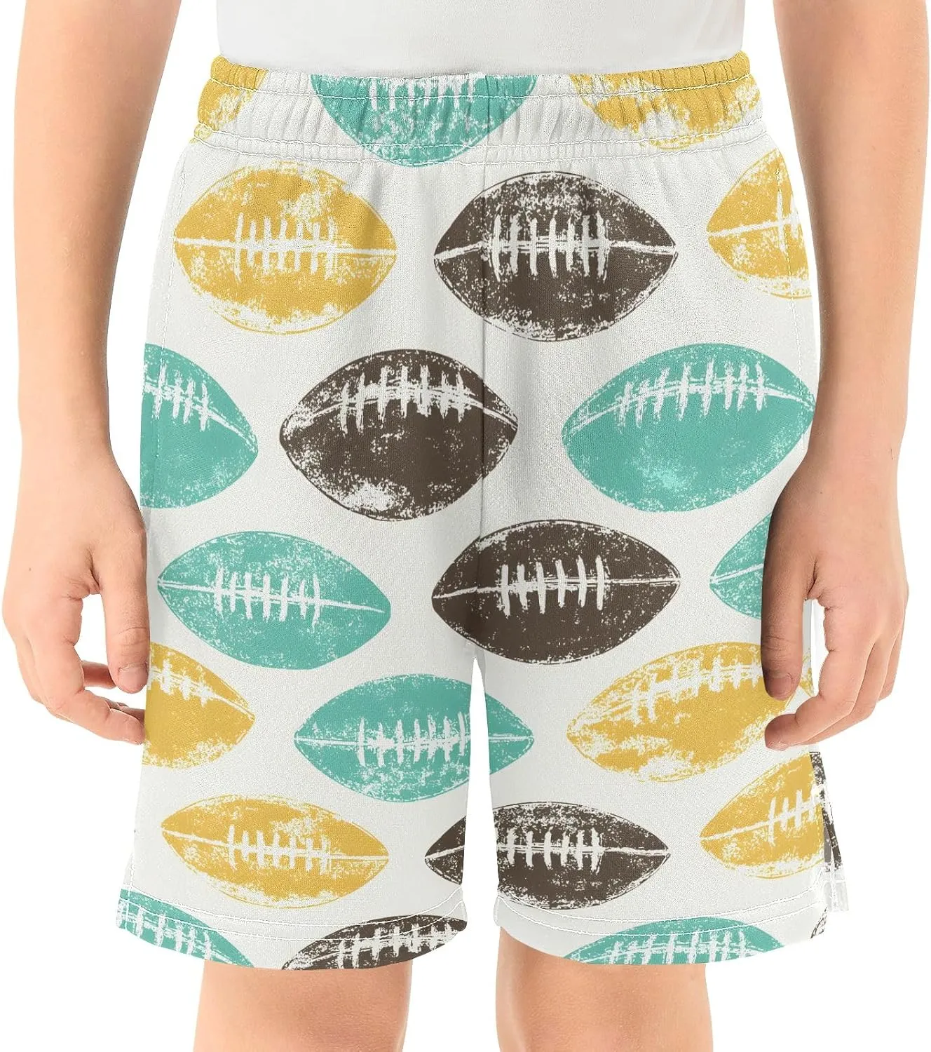 Rugby Colorful Cute Pattern Boys' Shorts Pants Summer Lounge Bottoms Boys Elastic Waist with Pockets