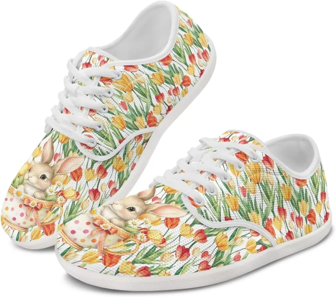 Women's Bunny Work Loafer Lace-Up Tennis Shoes Low Top Running Sneakers Driving Walking Shoe