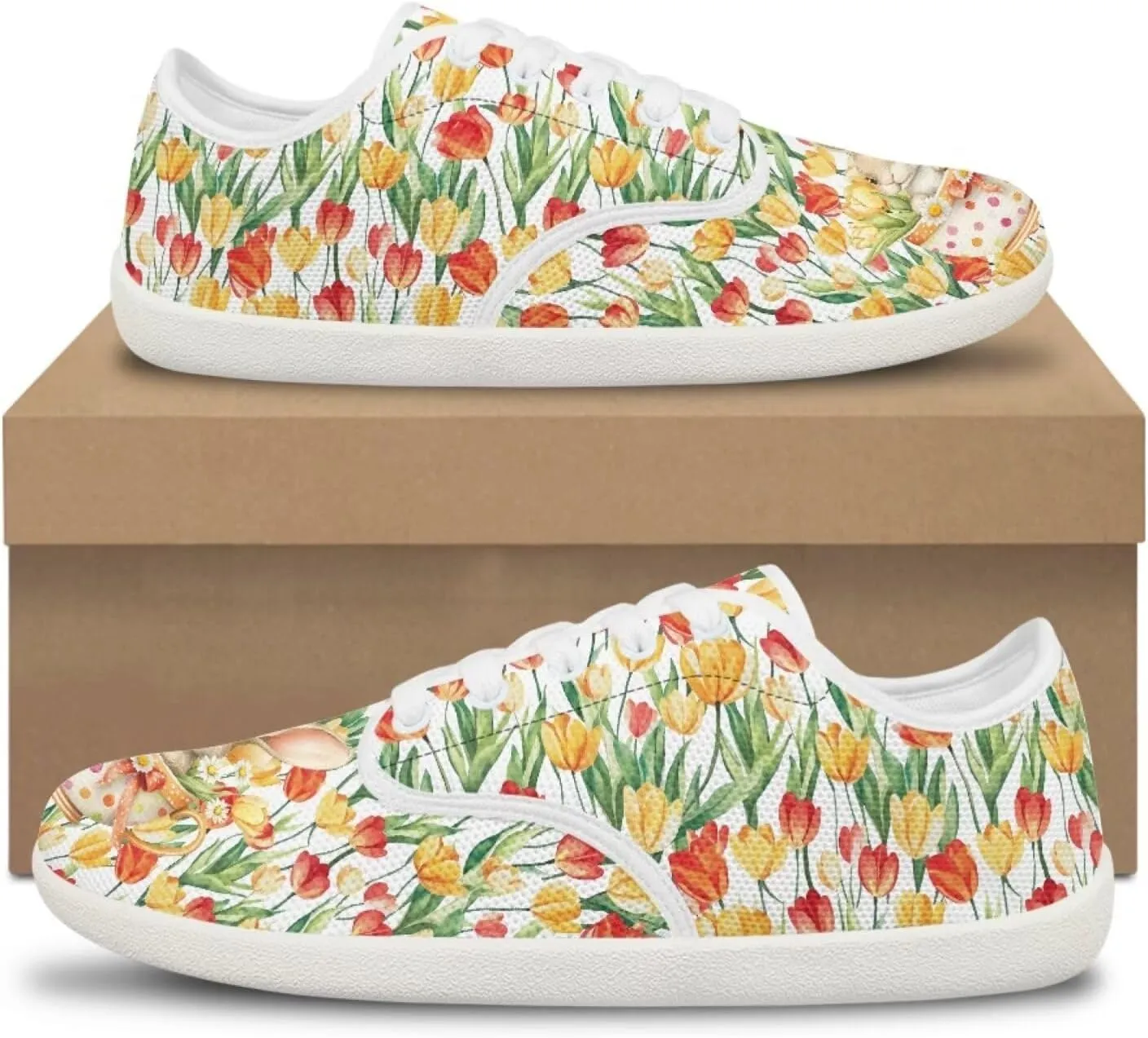 Women's Bunny Work Loafer Lace-Up Tennis Shoes Low Top Running Sneakers Driving Walking Shoe