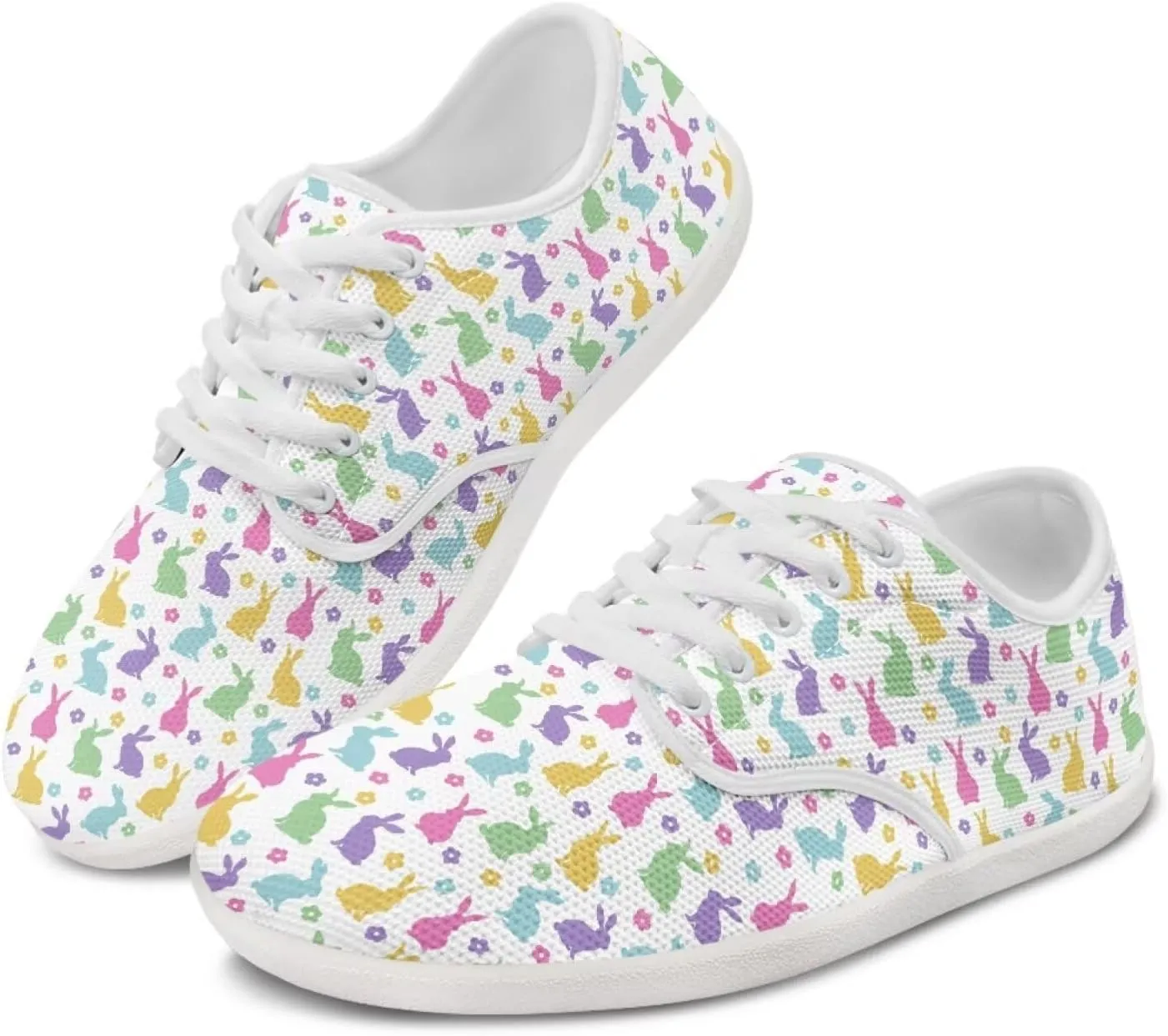 Women's Bunny Work Loafer Lace-Up Tennis Shoes Low Top Running Sneakers Driving Walking Shoe