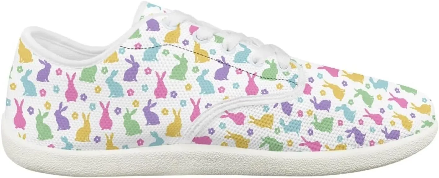 Women's Bunny Work Loafer Lace-Up Tennis Shoes Low Top Running Sneakers Driving Walking Shoe