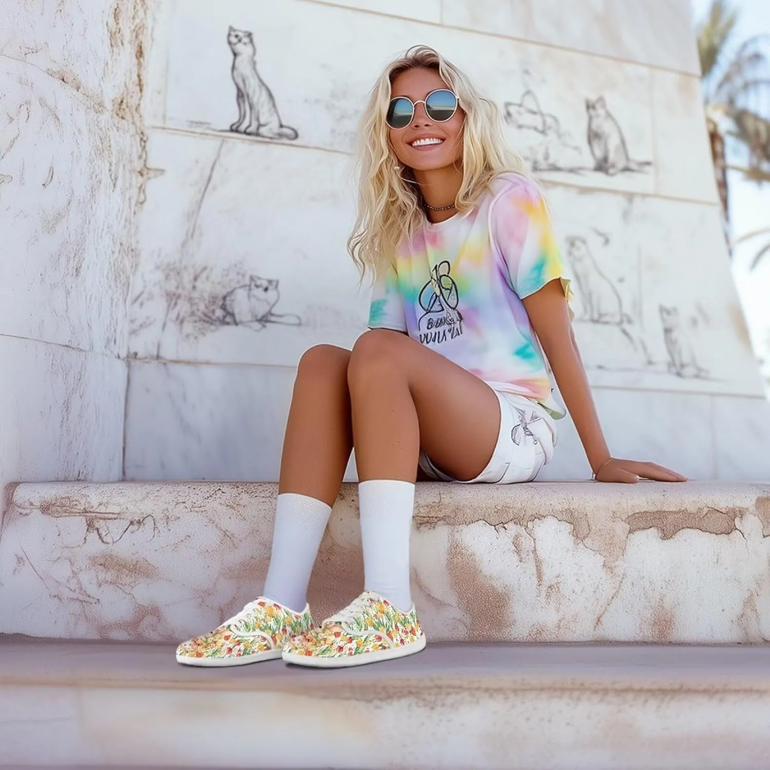 Women's Bunny Work Loafer Lace-Up Tennis Shoes Low Top Running Sneakers Driving Walking Shoe