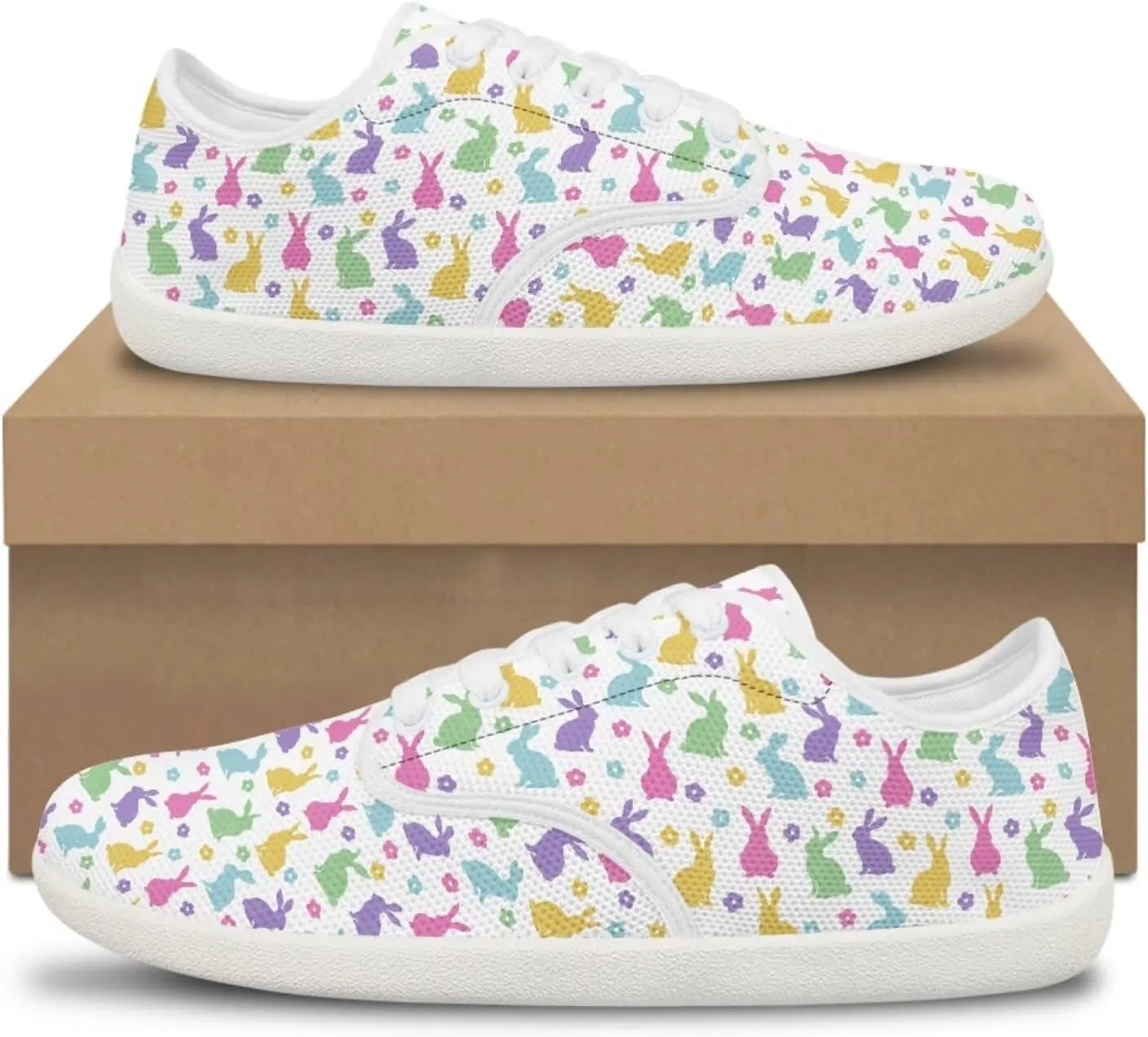 Women's Bunny Work Loafer Lace-Up Tennis Shoes Low Top Running Sneakers Driving Walking Shoe