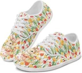 Women's Bunny Work Loafer Lace-Up Tennis Shoes Low Top Running Sneakers Driving Walking Shoe
