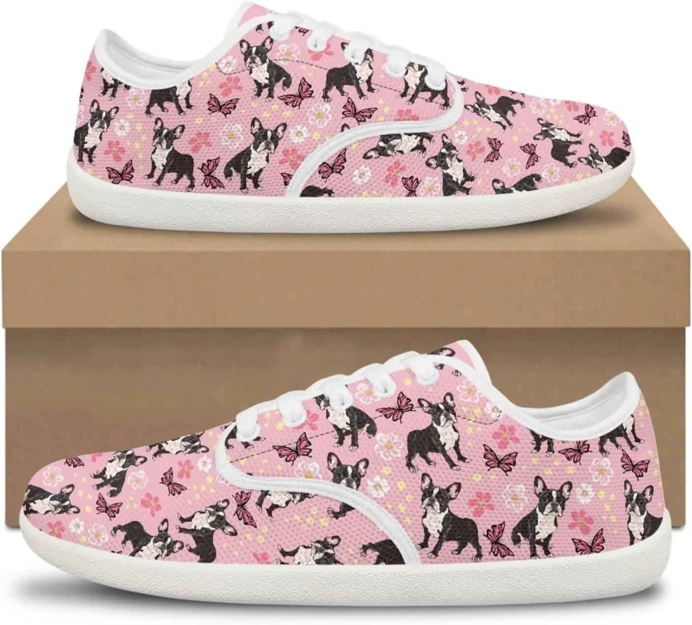 Women's Dog Print Running Shoes Slip-on Skate Sneakers Flats Work Loafers Outdoor Barefoot Shoe