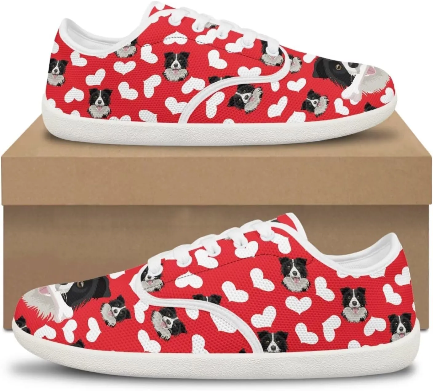 Women's Dog Print Running Shoes Slip-on Skate Sneakers Flats Work Loafers Outdoor Barefoot Shoe