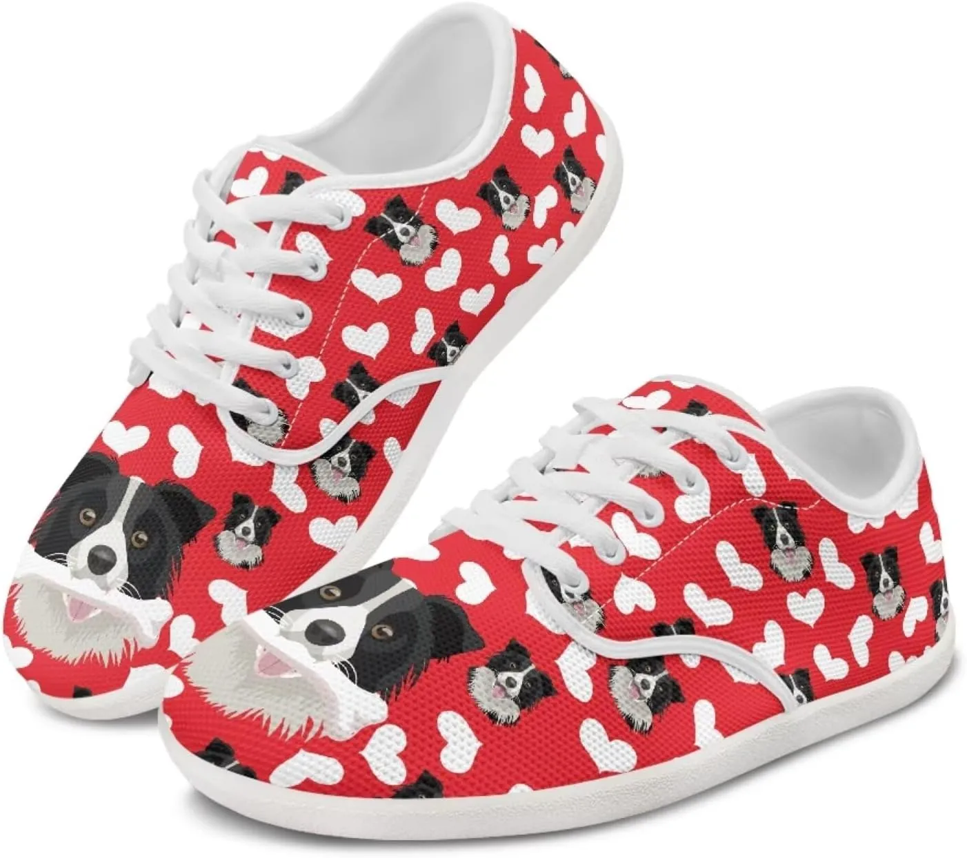 Women's Dog Print Running Shoes Slip-on Skate Sneakers Flats Work Loafers Outdoor Barefoot Shoe