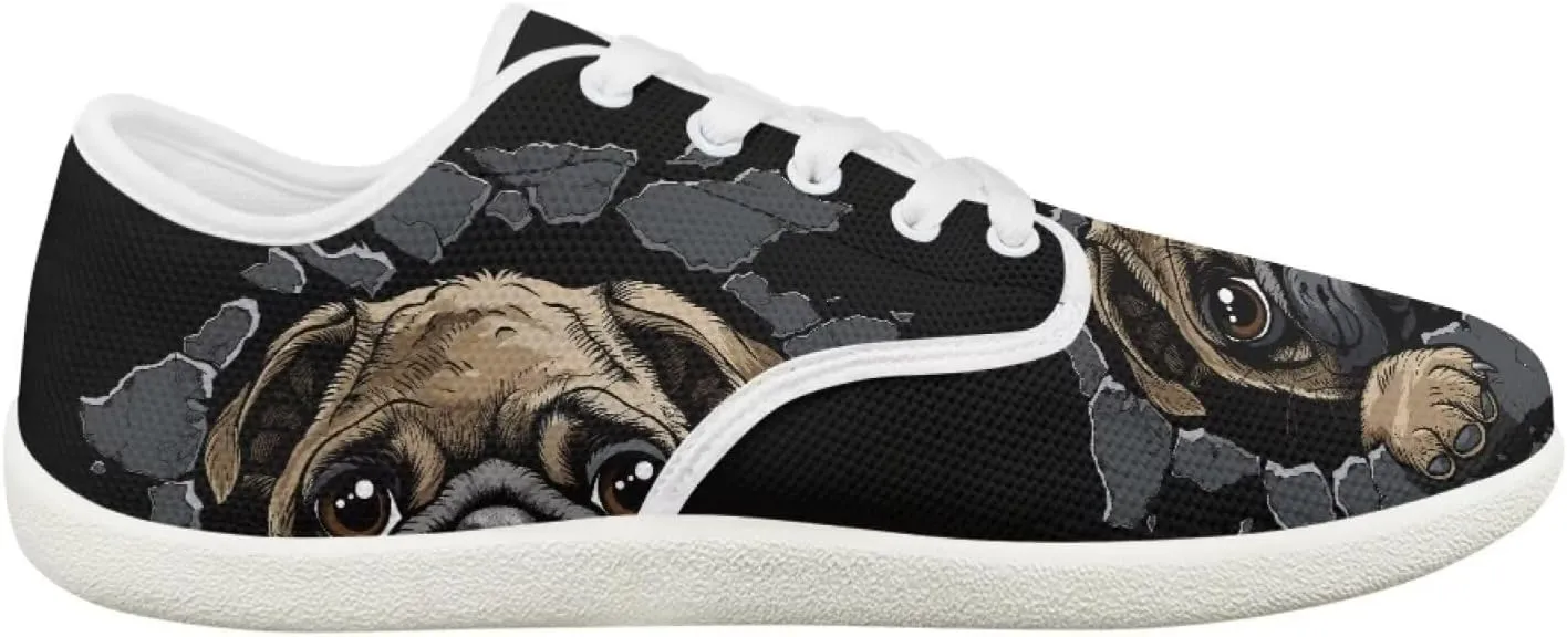 Women's Dog Print Running Shoes Slip-on Skate Sneakers Flats Work Loafers Outdoor Barefoot Shoe