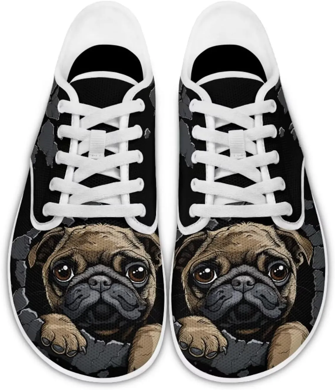 Women's Dog Print Running Shoes Slip-on Skate Sneakers Flats Work Loafers Outdoor Barefoot Shoe