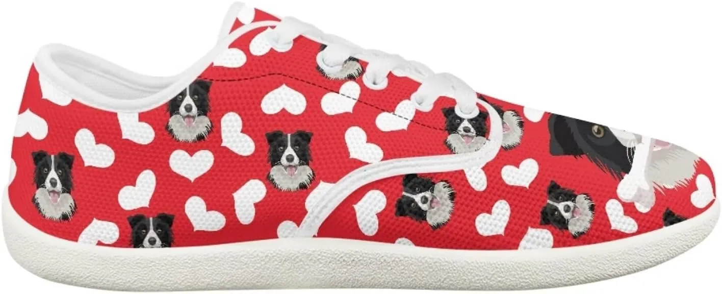 Women's Dog Print Running Shoes Slip-on Skate Sneakers Flats Work Loafers Outdoor Barefoot Shoe
