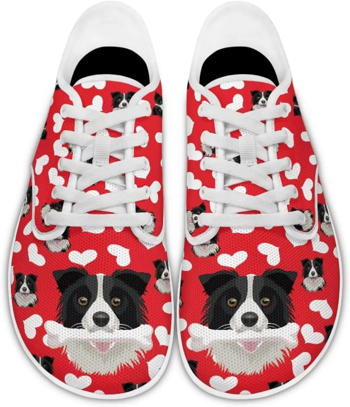 Women's Dog Print Running Shoes Slip-on Skate Sneakers Flats Work Loafers Outdoor Barefoot Shoe