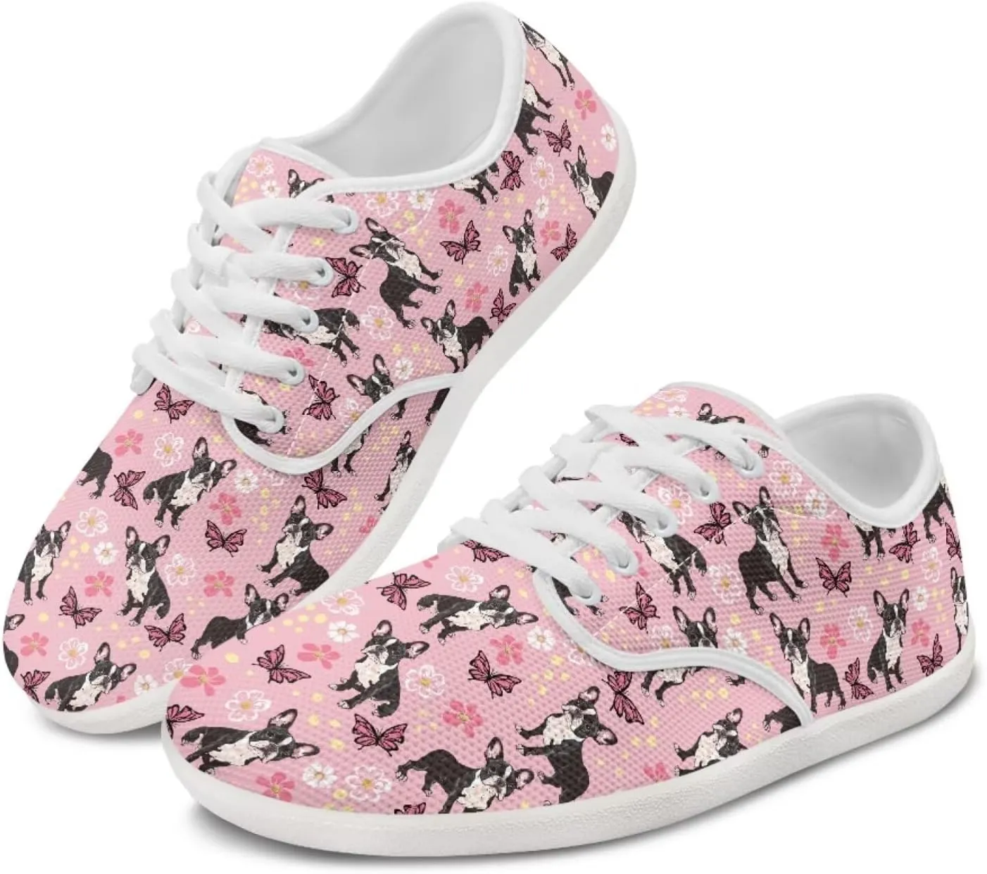 Women's Dog Print Running Shoes Slip-on Skate Sneakers Flats Work Loafers Outdoor Barefoot Shoe